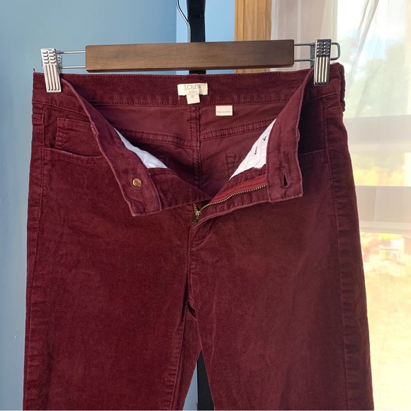 J. Crew Burgundy Velvet Stretch Pants - Picture 4 of 7